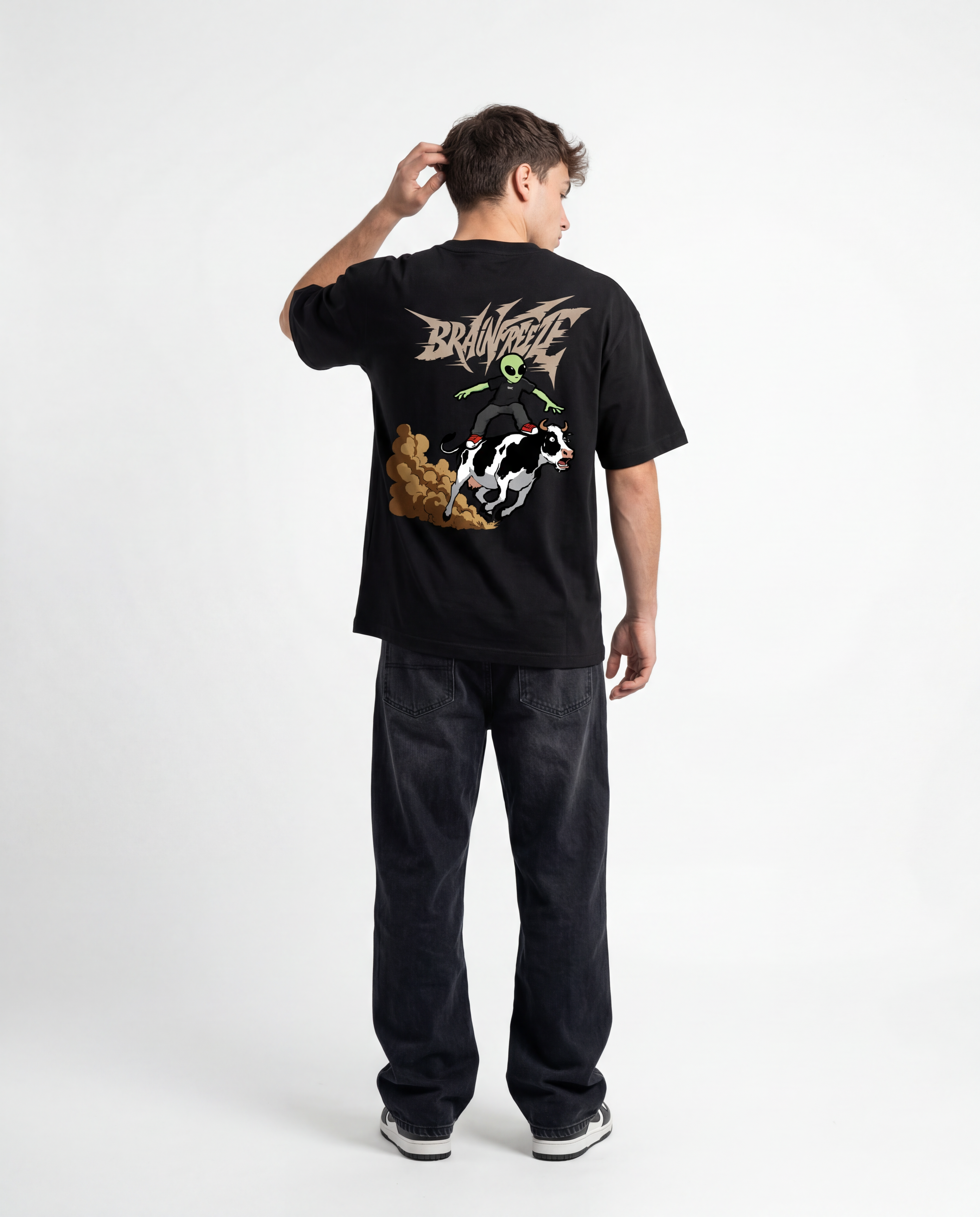 Camiseta Wild Ride Alien Oversized Preto