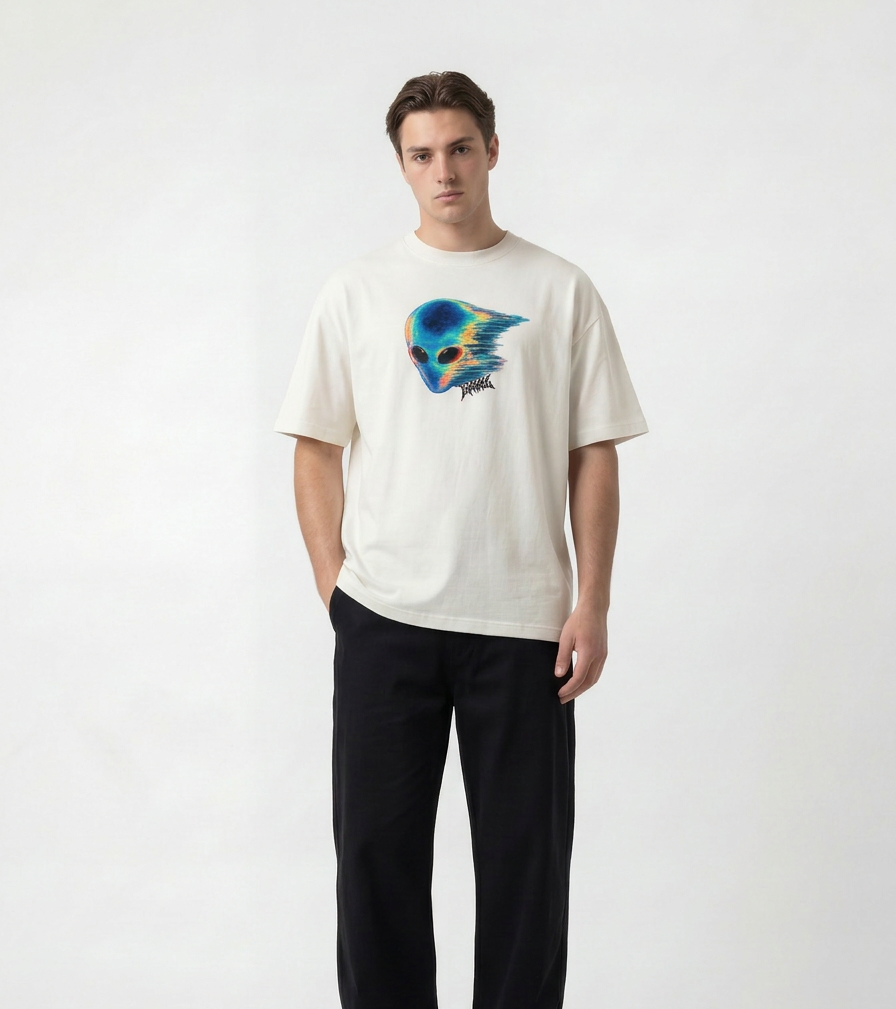 Camiseta Distortion Alien Streetwear Off-White