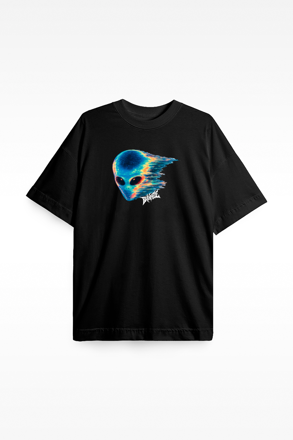 Camiseta Distortion Alien Oversized Preto