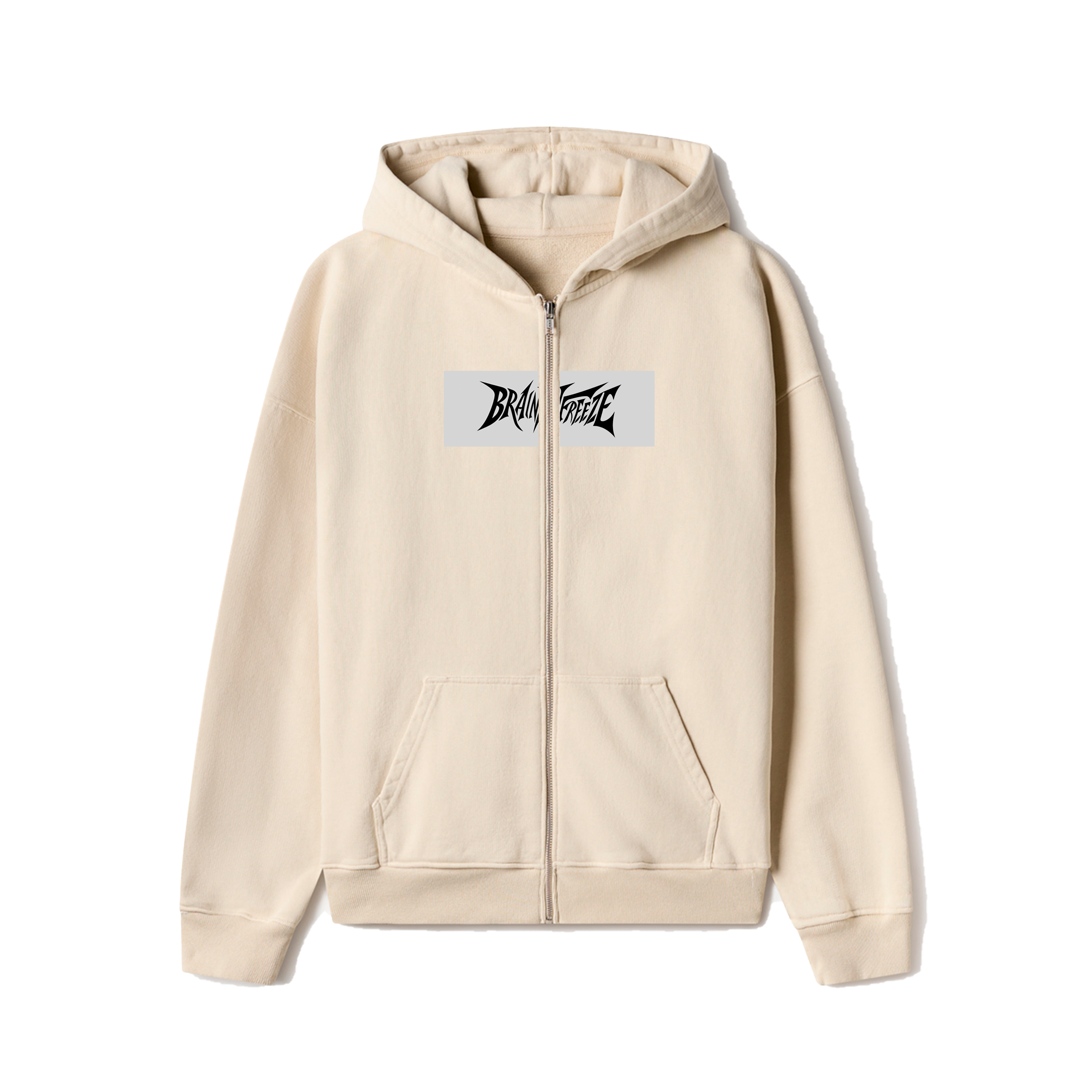 BRAINFREEZE ZIP HOODIE - CREME
